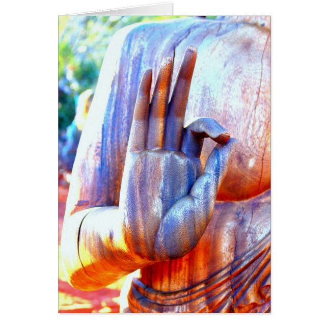 Buddha hand i mudra hälsningskort (Framsidan)
