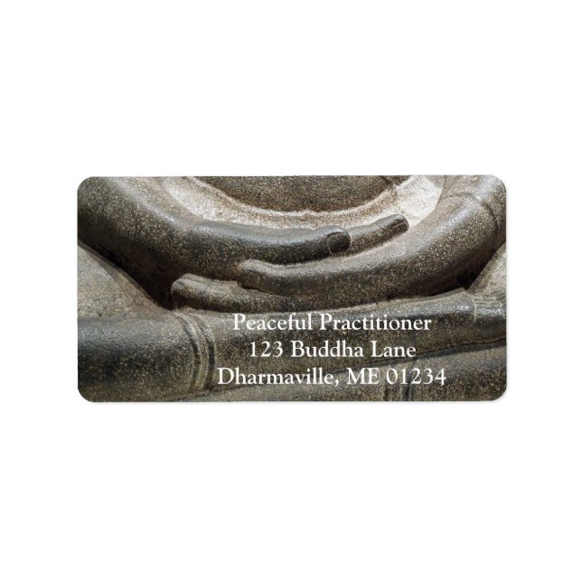 Buddha Hand Mudra Meditationsställning Adressetikett (Framsidan)