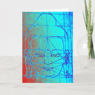 Buddha Head hälsningkort Kort