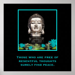 Buddha Head med inspirationsoffert för fred Poster