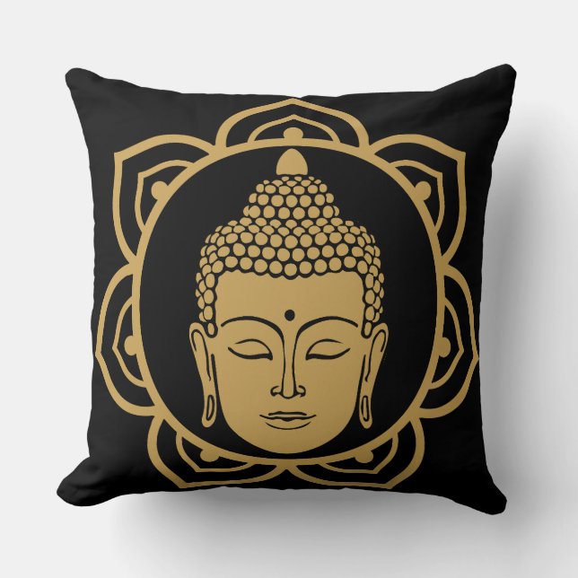 Buddha Head Meditation Pillow Kudde (Framsida)
