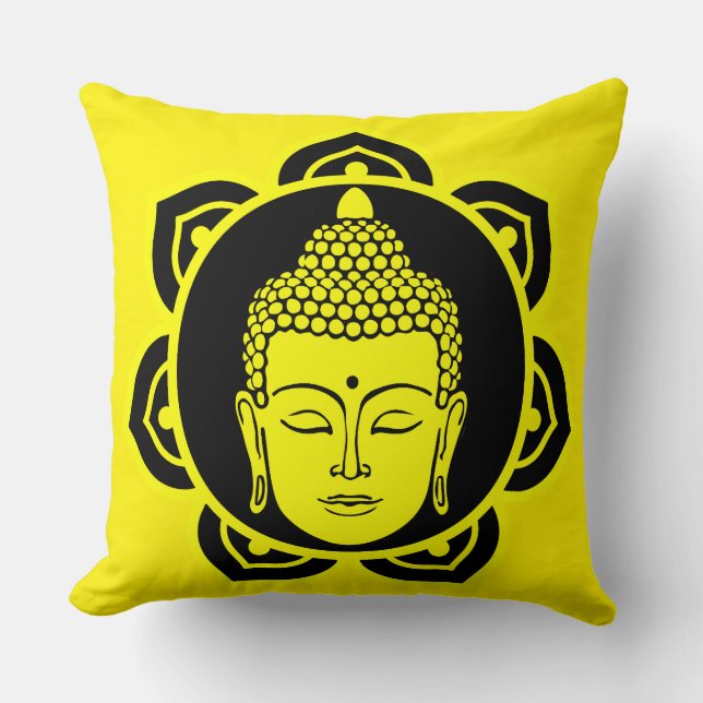 Buddha Head Meditation Pillow Kudde (Framsida)