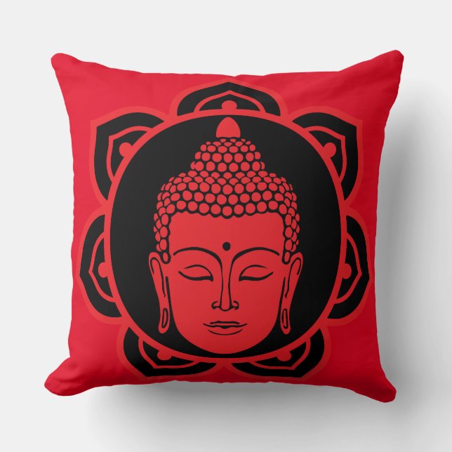 Buddha Head Meditation Pillow Kudde (Framsida)