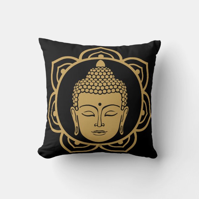 Buddha Head Meditation Pillow Kudde (Framsida)