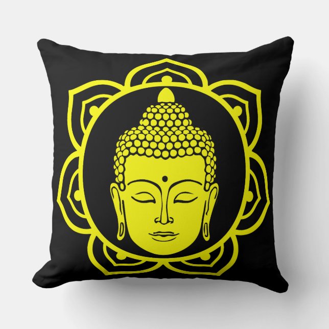 Buddha Head Meditation Pillow Kudde (Framsida)