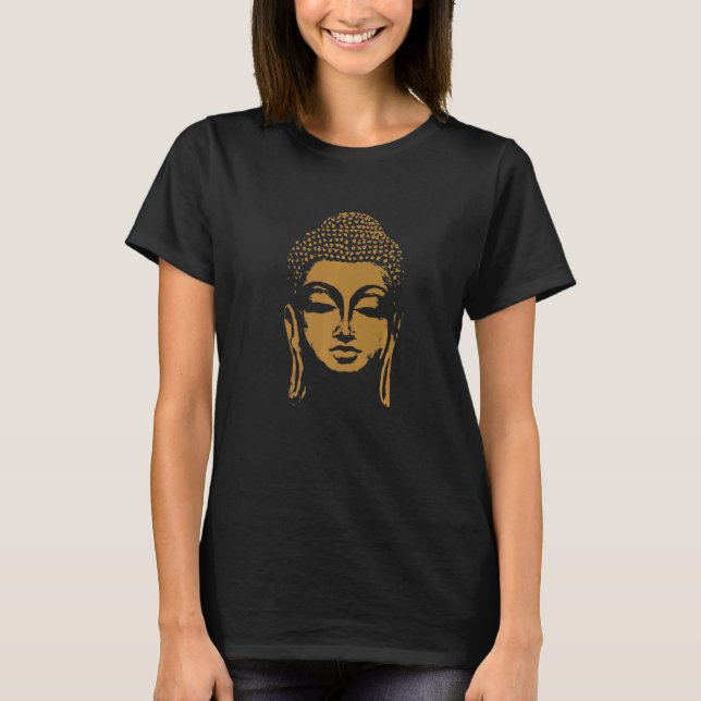 Buddha Head Siddhartha Gautama T Shirt (Framsida)