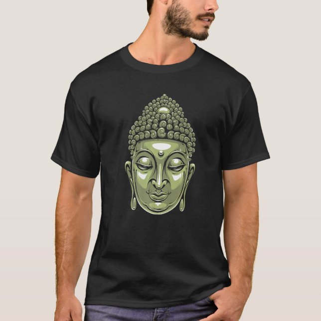 Buddha Head Siddhartha Gautama   T Shirt (Framsida)