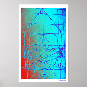Buddha Head Sketch Poster