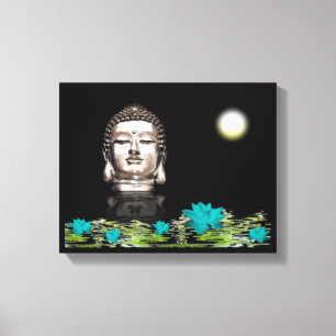 Buddha Head Statue Canvastryck
