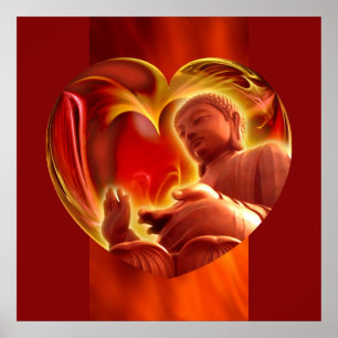 BUDDHA Heart Brödröd Poster