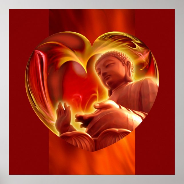BUDDHA Heart | Brödröd Poster (Framsidan)