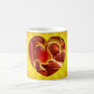 BUDDHA Heart gult shink Kaffemugg