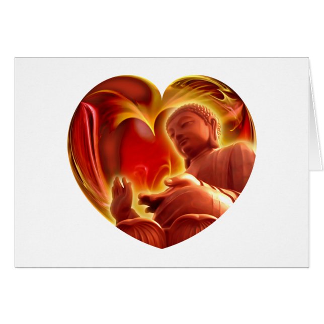 BUDDHA Heart Hälsningskort (Framsidan Horizontal)