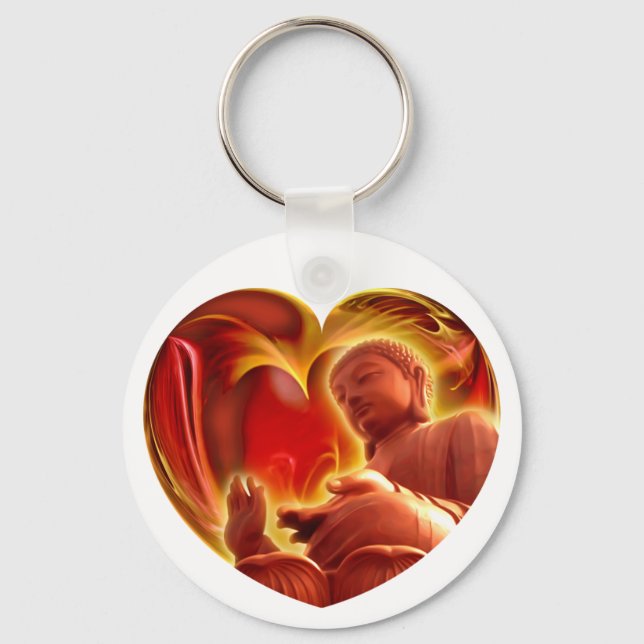 BUDDHA Heart Nyckelring (Framsida)