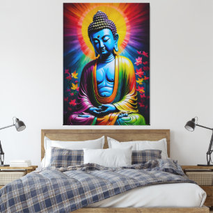 Buddha Helig Rays of Peace Canvastryck