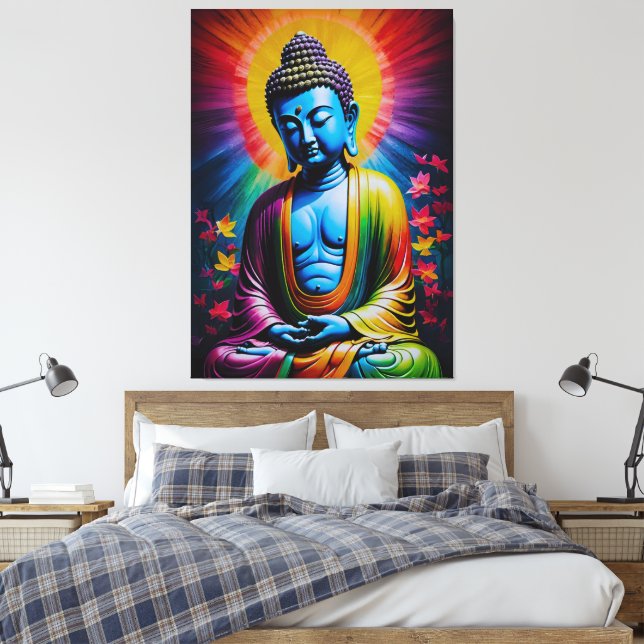 Buddha Helig Rays of Peace Canvastryck (Insitu (sovrum))