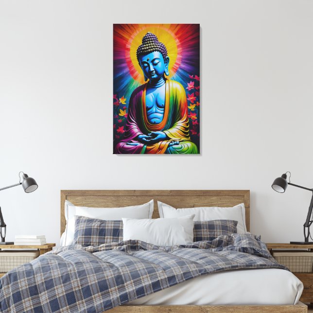 Buddha Heliga fredsstrålar Canvastryck (Insitu (sovrum))