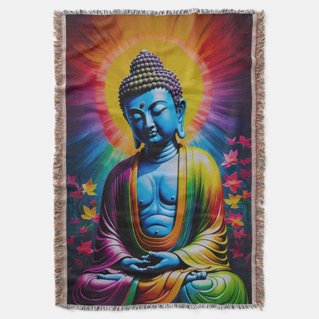 Buddha Heliga Fredsstrålar Filt (Framsidan Vertikal)