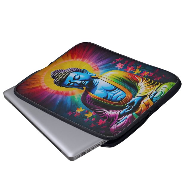 Buddha Heliga fredsstrålar Laptop Fodral (Framre botten)