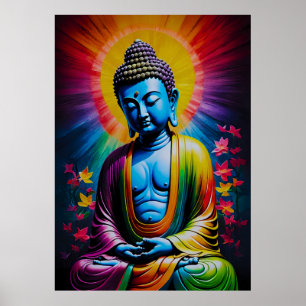 Buddha Heliga Fredsstrålar Poster