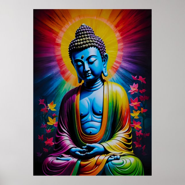 Buddha Heliga Fredsstrålar Poster (Framsidan)
