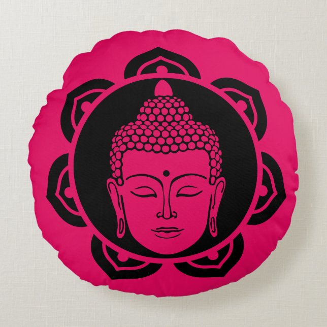 Buddha hem och boende rund kudde (Framsidan)