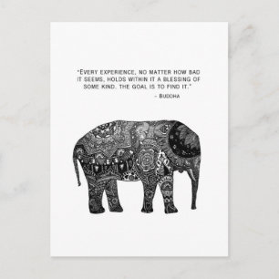 Buddha Henna Wisdom Elephant Vykort