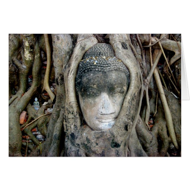 Buddha huvud hälsningskort (Framsidan Horizontal)