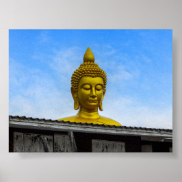 Buddha-huvud i Bangkok Poster