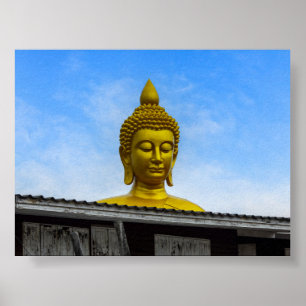 Buddha-huvud i Bangkok Poster