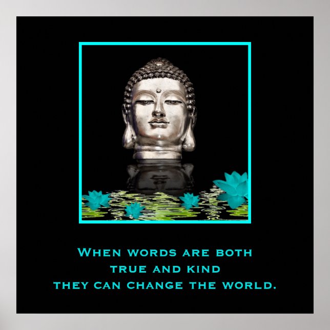 Buddha-huvud med inspirerande vänlighetscitat poster (Framsidan)