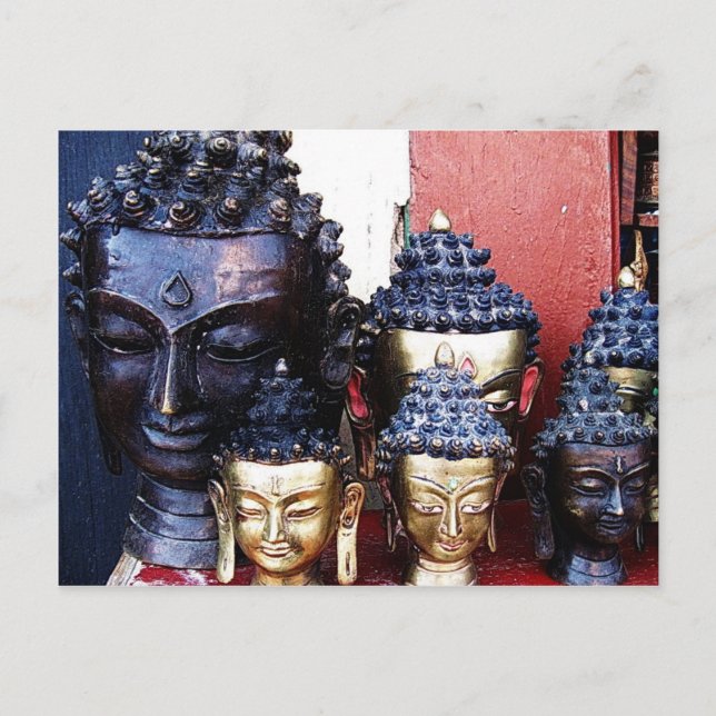 Buddha-huvuden Vykort (Framsida)