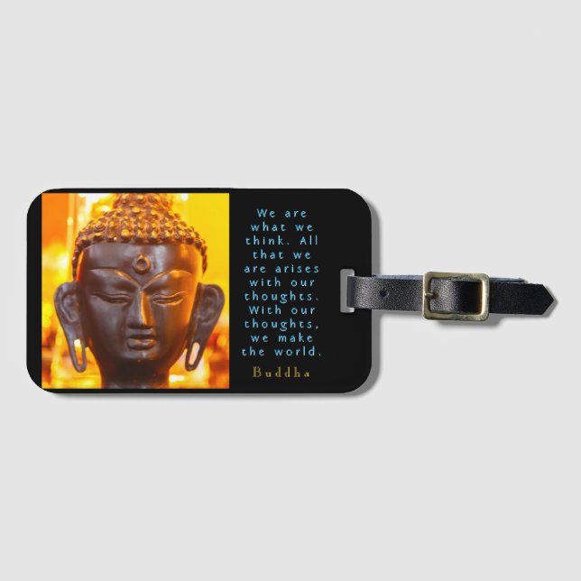 Buddha Huvudstaty och Citat Bagagebricka (Framsida horisontal)
