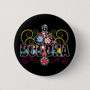 Buddha i blommor knapp
