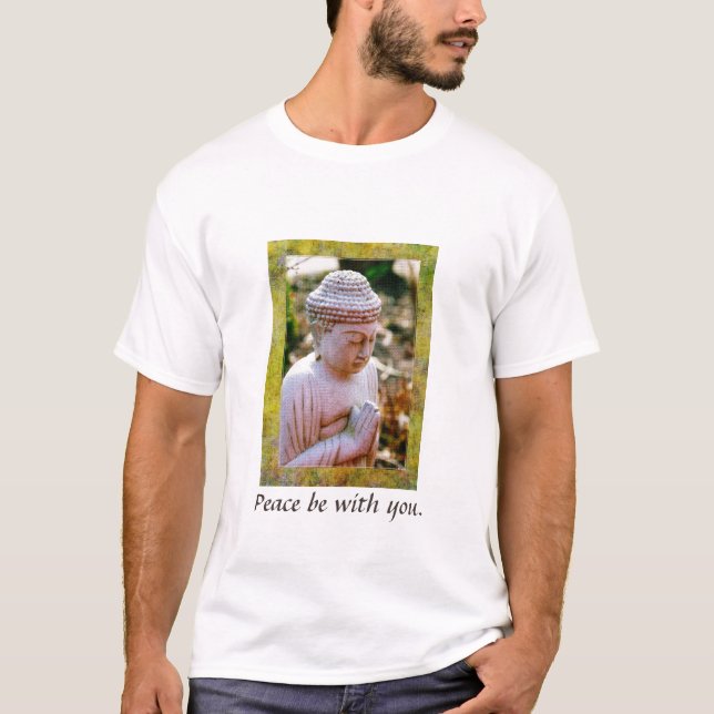 Buddha i bön för fred t shirt (Framsida)