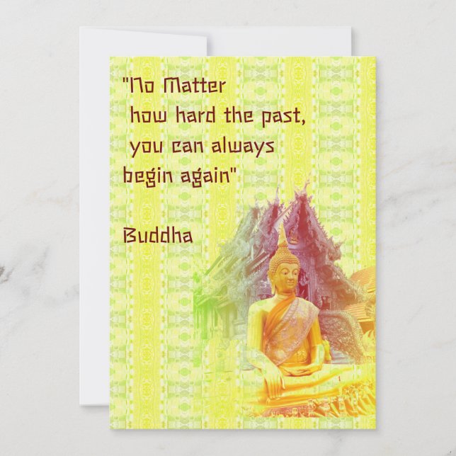 Buddha i Bright Guld Flat Helgdag Card Julkort (Framsida)
