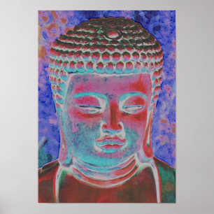 Buddha i den målade Kaleidoskop Poster