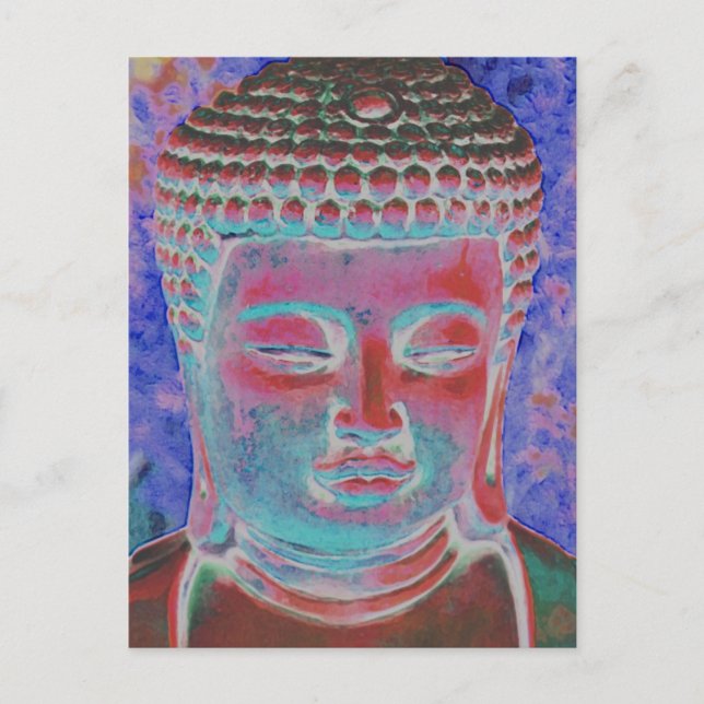 Buddha i den målade Kaleidoskop Vykort (Framsida)