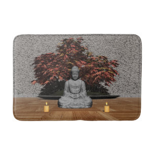Buddha i ett rum - 3D framför Badrumsmatta