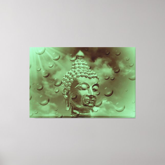 buddha i grönt canvastryck (Framsida)