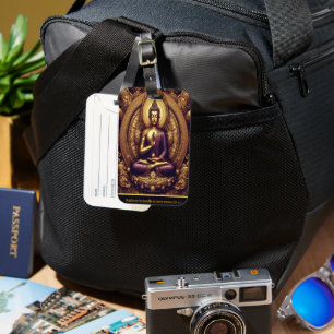 Buddha i guld. bagagebricka