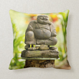Buddha i hawaiiboträdgårddekorativ kudde