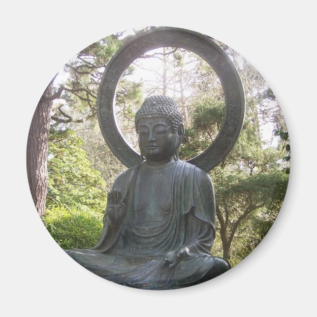 Buddha i japanska Tea Garden Magnet (Framsidan)