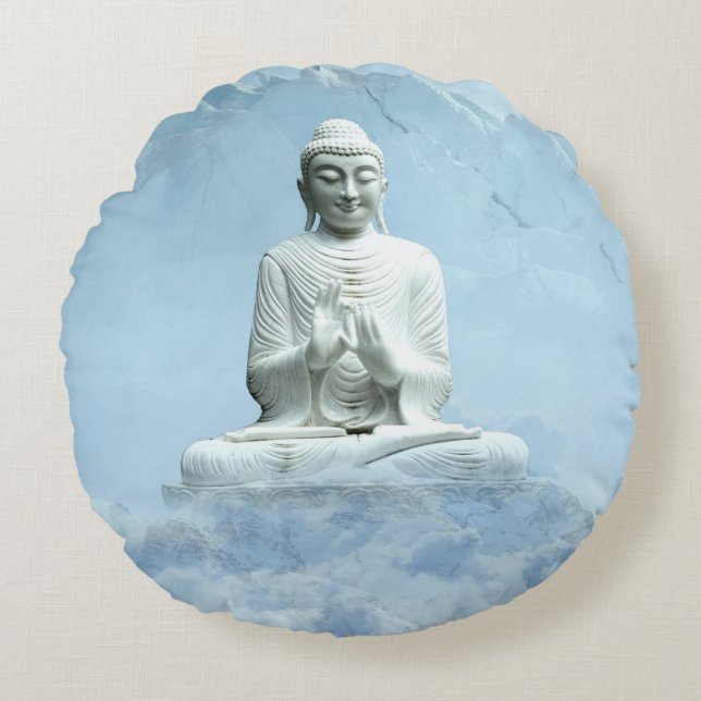 Buddha i moln rund kudde (Framsidan)