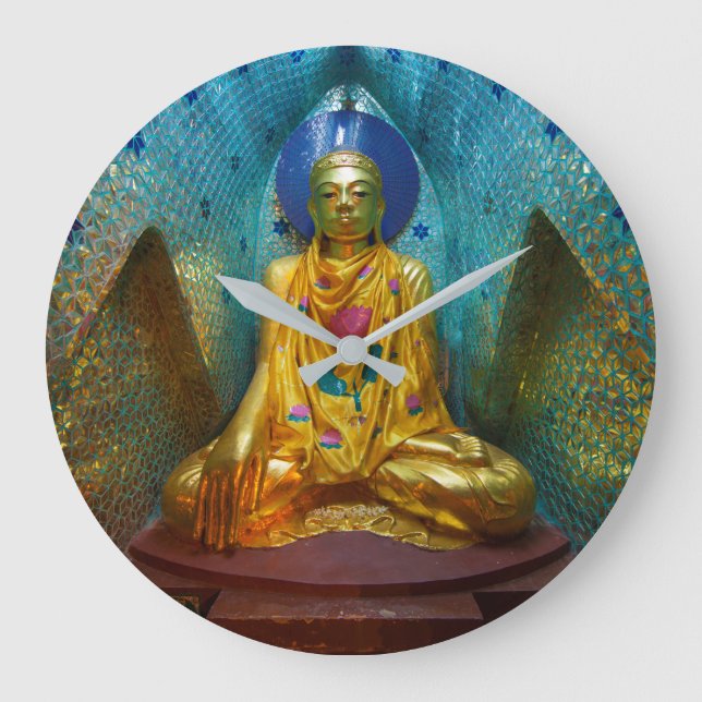 Buddha i Ornate Alcove Stor Klocka (Framsida)