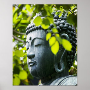 Buddha i Senso-ji Temple Garden Poster