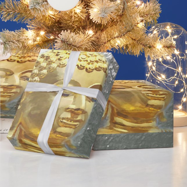 buddha i silver, papper presentpapper (Helgdagar)