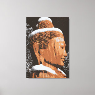 buddha i snö canvastryck