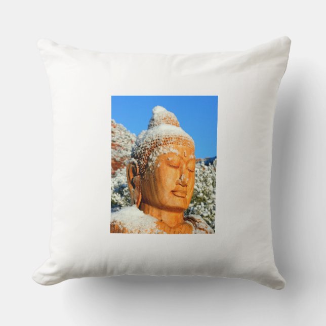 Buddha i Snö Pillow Kudde (Framsida)