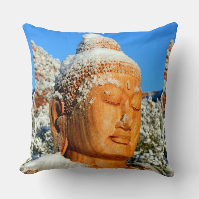 Buddha i Snö Pillow Kudde (Framsida)